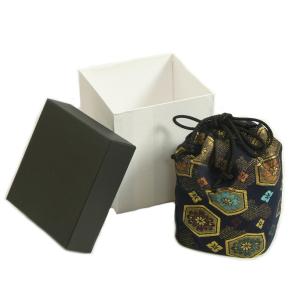 七五三 男の子 きんちゃく 濃紺地亀甲柄 織生地 ポリエステル生地  5歳、3歳 日本製