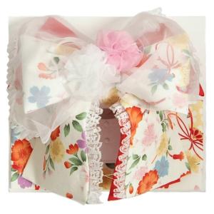  七五三着物用祝い帯　７歳用　リョウコキクチブランド　オフホワイト　オーガンジーレース付き　 