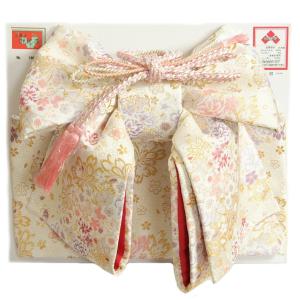  七五三 7歳着物用 祝い帯 作り帯 女の子 白地 雪華柄 桐生織生地 飾り紐付き 大サイズ 日本製 