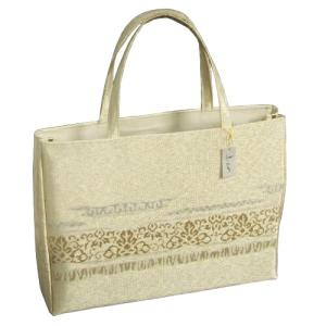 金襴バッグ 和洋兼用 礼装及びカジュアルスタイルのサブバッグ ゴールド 横型 手提げタイプ 有職文様 日本製