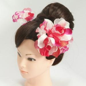 髪飾り　成人式　振袖　七五三着物　卒業袴　ドレスにも使えます　2個タイプ　レッド　ピンク　ホワイト　コーム・ピンタイプ　日本製