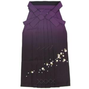 卒業袴 卒業式 紫色 濃淡ぼかし 桜刺繍 へら付き 特価品 SS、S、M、L、LL、3L