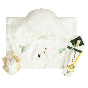 お宮参り着物用 涎掛け帽子セット ポリエステル生地