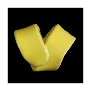 瀬戸赤津焼帯留め飾り　瀬戸物帯留シリーズ　陶器　黄色　日本製　通常の帯〆でも使用可能な幅広通し使用