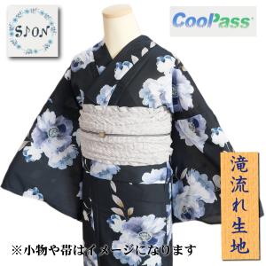 凪 浴衣 ゆかた 綿絽生地 凪ブランド 水色 花唐草文様 夏の装いに