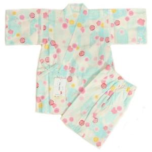 子供 甚平 女の子 キッズサイズ ここちブランド 白地 矢絣ぼかし 90cm 100cm 110cm 120cm