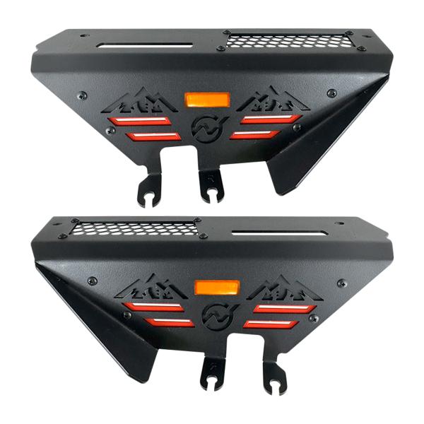 ランドクルーザー250 Aピラー ライトマウント 左右セット LED付き ブラック×レッド ブラケッ...