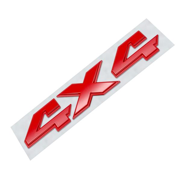 4×4 4X4 エンブレム 3D 立体 ロゴ ステッカー レッド 四駆 4WD カスタム パーツ ア...