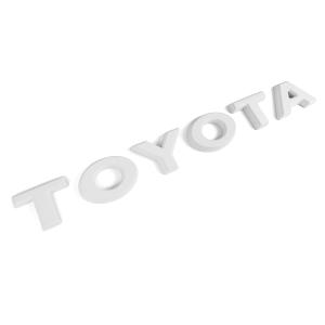 TOYOTA ロゴ エンブレム トヨタ アルファベット フロントグリル ガーニッシュ マーク 外装 ホワイト｜ヨンクスタイル