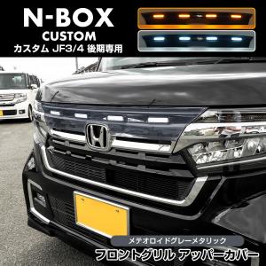 NBOXカスタム 後期 JF3 フロントグリルアッパーカバー メテオロイドグレー・メタリック(塗装)｜doresuup