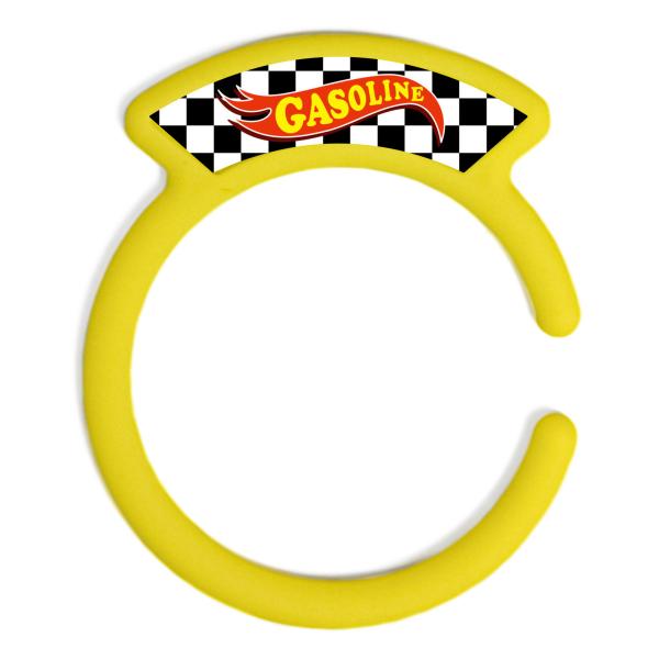 汎用品 ガソリンキャップリング フューエルキャップカバー 給油口リング イエロー ガソリンロゴ チェ...