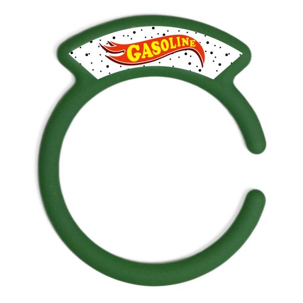 汎用品 ガソリンキャップリング フューエルキャップカバー 給油口リング グリーン ガソリンロゴ 砂嵐...