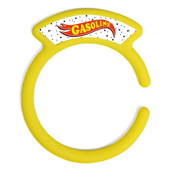 汎用品 ガソリンキャップリング フューエルキャップカバー 給油口リング イエロー ガソリンロゴ 砂嵐...