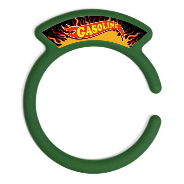 汎用品 ガソリンキャップリング フューエルキャップカバー 給油口リング グリーン ガソリンロゴ プロ...