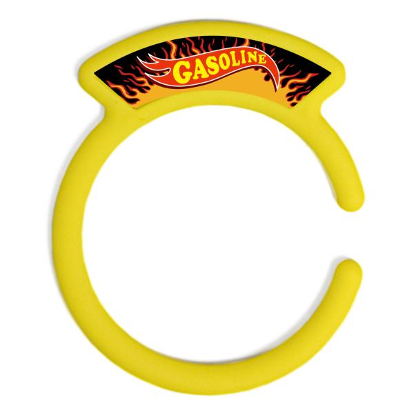 汎用品 ガソリンキャップリング フューエルキャップカバー 給油口リング イエロー ガソリンロゴ プロ...