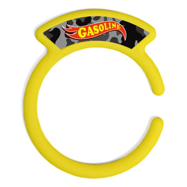 汎用品 ガソリンキャップリング フューエルキャップカバー 給油口リング イエロー ガソリンロゴ 迷彩...