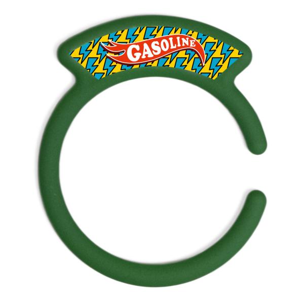 汎用品 ガソリンキャップリング フューエルキャップカバー 給油口リング グリーン ガソリンロゴ 稲妻...