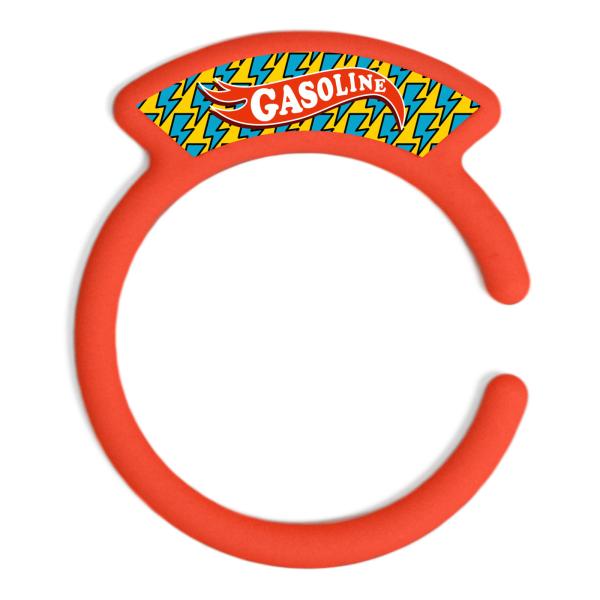 汎用品 ガソリンキャップリング フューエルキャップカバー 給油口リング レッド ガソリンロゴ 稲妻(...