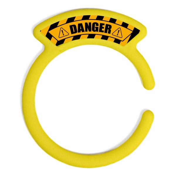 汎用品 ガソリンキャップリング フューエルキャップカバー 給油口リング イエロー DANGERロゴ ...