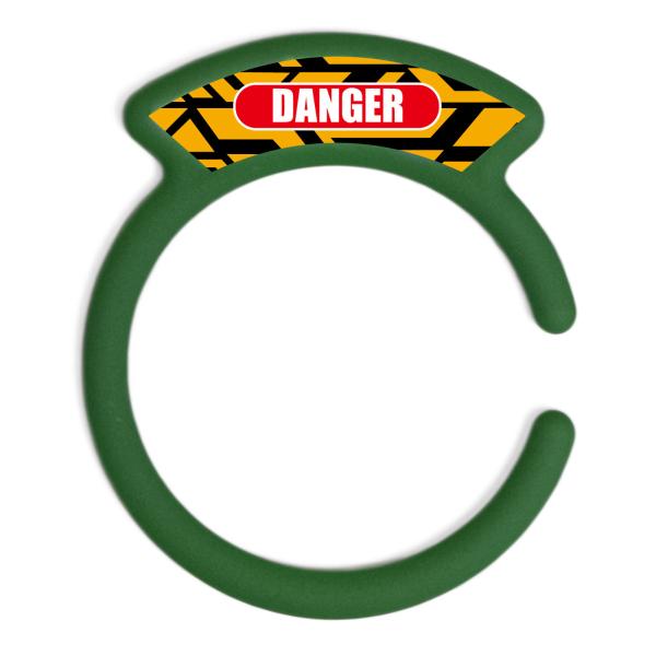 汎用品 ガソリンキャップリング フューエルキャップカバー 給油口リング グリーン DANGERロゴ ...