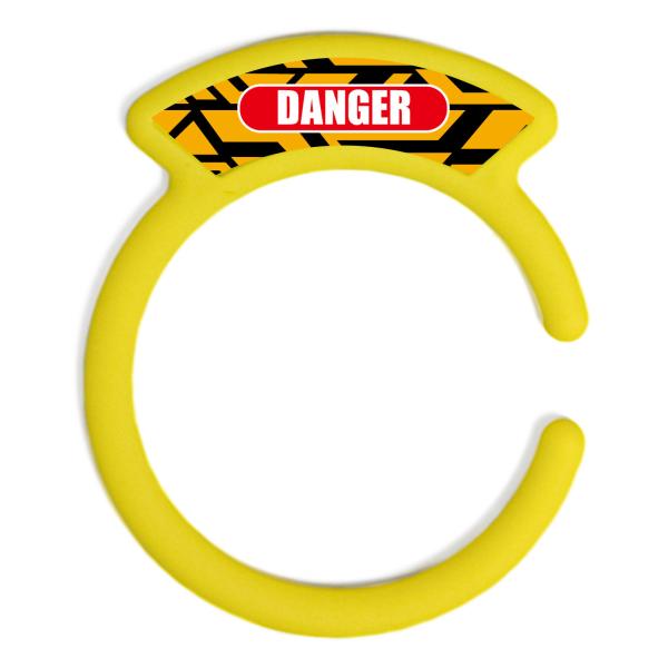 汎用品 ガソリンキャップリング フューエルキャップカバー 給油口リング イエロー DANGERロゴ ...