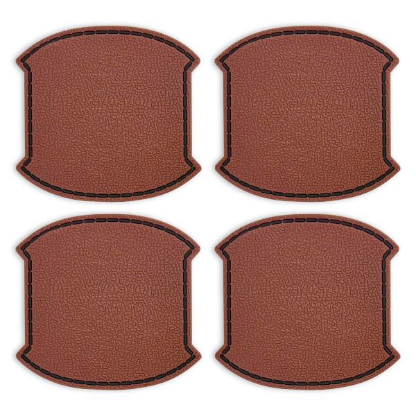 汎用 ドアハンドルプロテクター カバー 4枚セット レザー調 Aタイプ/Aタイプ ブラウン ドアノブ...