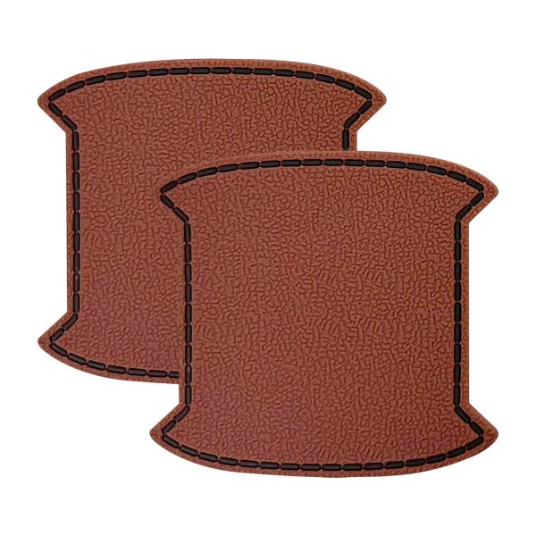 汎用 ドアハンドルプロテクター カバー 2枚セット レザー調 Bタイプ ブラウン ドアノブ 傷防止 ...