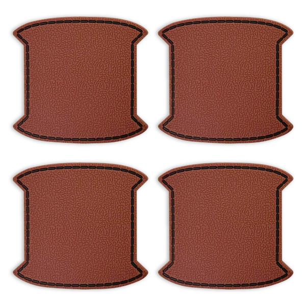 汎用 ドアハンドルプロテクター カバー 4枚セット レザー調 Bタイプ/Bタイプ ブラウン ドアノブ...