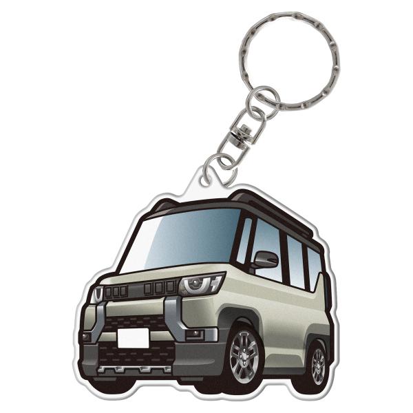 デリカミニ B3系 アクリル キーホルダー デフォルメ デザインD キーリング 愛車 チャーム イラ...