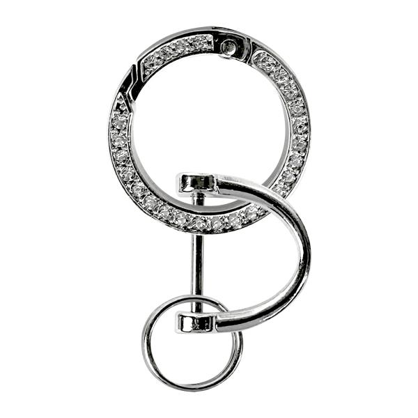 ラインストーン キーリング シルバー キーホルダー チャーム チェーン おしゃれ 可愛い 家 車 鍵...