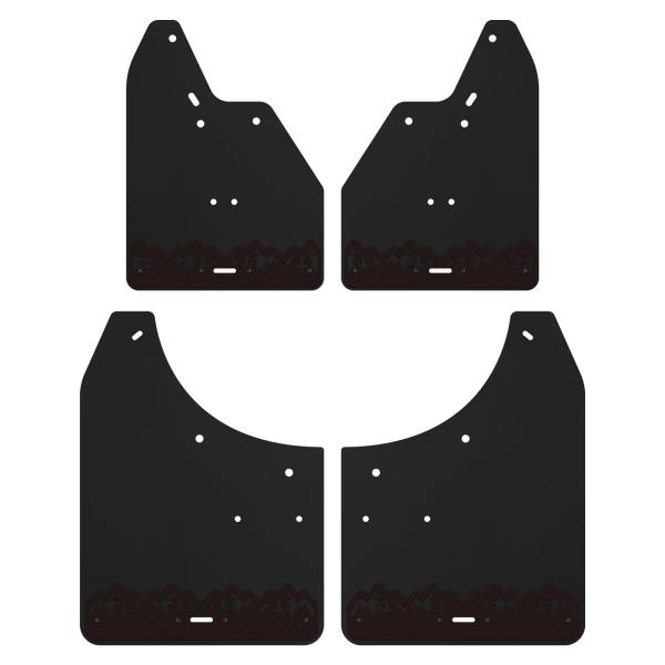 ランドクルーザー 250 マッドフラップ マッドガード フロント リア セット ブラック×アルミプレ...