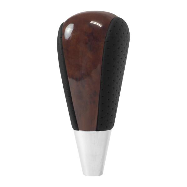 トヨタ 汎用 シフトノブ ゲート式 AT車 シャフト径 8mm ウッド 茶木目 パンチングレザー カ...