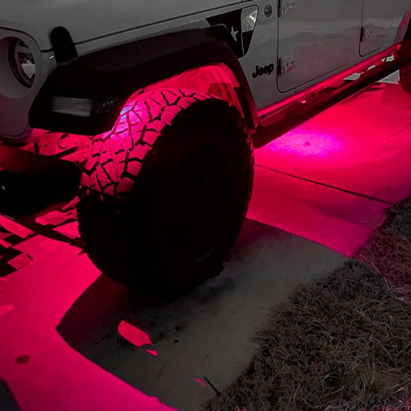 汎用 タイヤハウス LED アンダーライト RGB アゲテラス アンダーネオン ロックライト Blu...