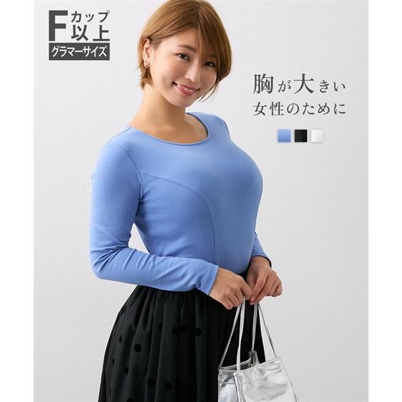 トップス M L LL 3L ニッセン 【大きい胸専用】 ラウンドネック美ライン 長袖Tシャツ 女性...