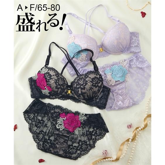 ブラショーツセット (A70/M-F80/L) ニッセン レーシーローズ ブラショーツセット 女性 ...