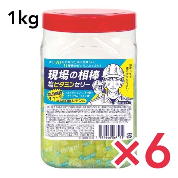 【まだまだ暑い現場のお供に】共親製菓 現場の相棒 塩ビタミンゼリー 1kgボトルタイプ 約100本入...