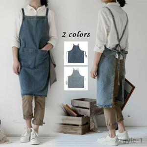 レディース カフェエプロン ワンピース かわいい 保育士 北欧 おしゃれ 軽防水 エプロン 家庭用 レディース エプロン 軽防水