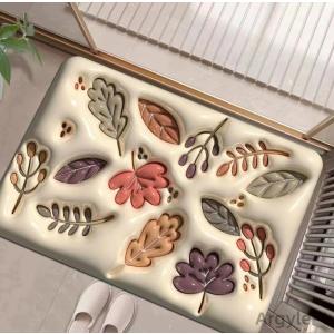 珪藻土バスマット 柔らか 速乾 バスマット 珪藻土 洗える お風呂マット ３D画面マット ３D吸水マット 吸水 珪藻土マット