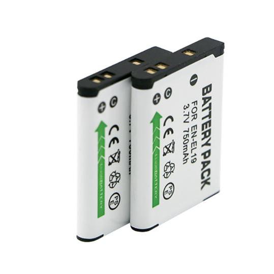 2個set ニコン NIKON  EN-EL19 互換バッテリー PSEマーク付