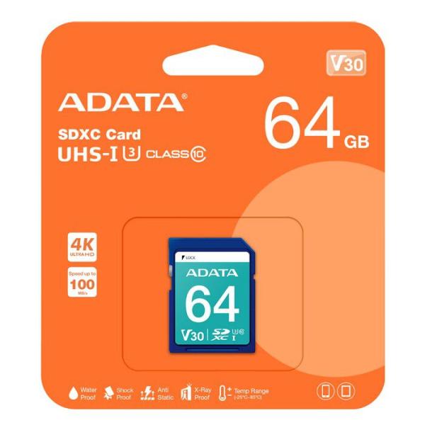 ADATA Premier Pro SDXC UHS-I U3 クラス10 ASDX64GUI3V3...