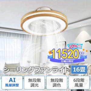 2024最新 シーリングファンライト led シーリングファン 新生活 応援 ファン付き照明 16畳 調光調色 高輝度 静音 省エネ 天井扇風機 照明器具 リモコン付き