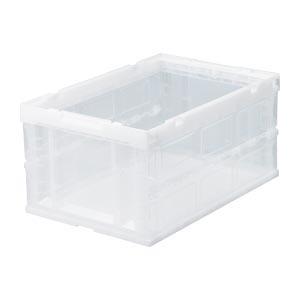 アイリスオーヤマ　ハード折りたたみコンテナ　本体　外寸：幅６５０×奥４４０×高３２０ｍｍ（クリア）