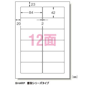●エーワン　パソコンプリンタ＆ワープロラベルシール〈プリンタ兼用〉　マット紙（Ａ４判）　１００枚入　規格：Ａ４判１２面