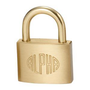 ●アルファー　南京錠　サイズ：幅３５×奥１２×高２５．５ｍｍ