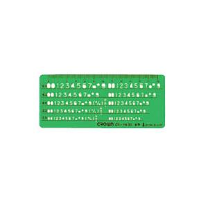 クラウン　テンプレート　英字・数字定規　サイズ：横１４０×縦６０×厚１ｍｍ