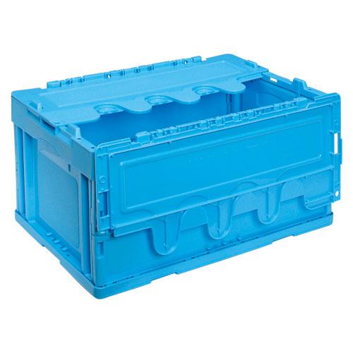 岐阜プラスチック工業　折りたたみコンテナー　ＣＦ−Ｓ４１ＮＲ（ブルー）　フタ付き／青　外寸：幅５３０...