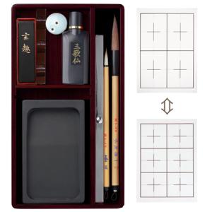 書道具　呉竹高級硯箱　松竹梅　漆塗り 呉竹 KB717-900 硯箱セット 竹製 梅に鶯蒔絵 : オフィス用品の販売