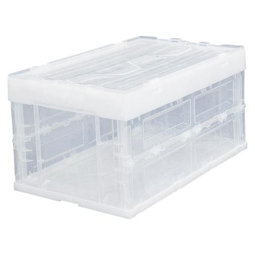 アイリスオーヤマ　ハード折りたたみコンテナフタ一体型　40L（クリア）