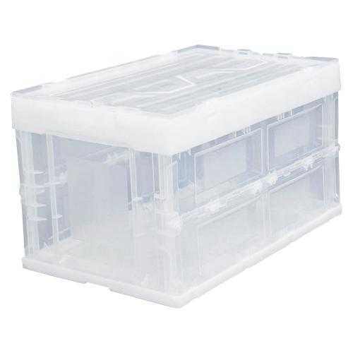 アイリスオーヤマ　ハード折りたたみコンテナフタ一体型　50L（クリア）