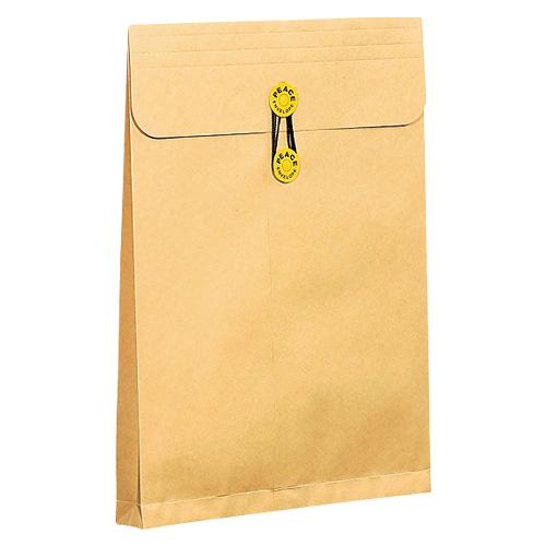 ●高春堂　間伐材保存袋　マチヒモ付間伐材クラフト１２０ｇ　角２（茶）